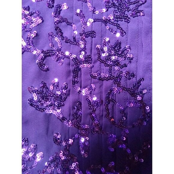 Roaman's Purple Sparkly Pleated Long Sleeve Blouse Size 30W - Picture 7 of 12
